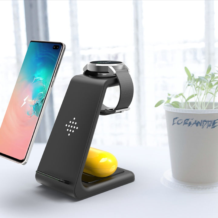 3 In 1 Fast Charging Station Wireless Charger Stand Wireless Quick Charge Dock For Phone Holder